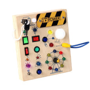 Montessori criança brinquedos bebê de madeira ocupado placa sensorial brinquedos com interruptor luz placa controle atividades motoras finas brinquedos para crianças