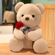 Urso de Pelúcia com Rosa - Presente Encantador e Aconchegante