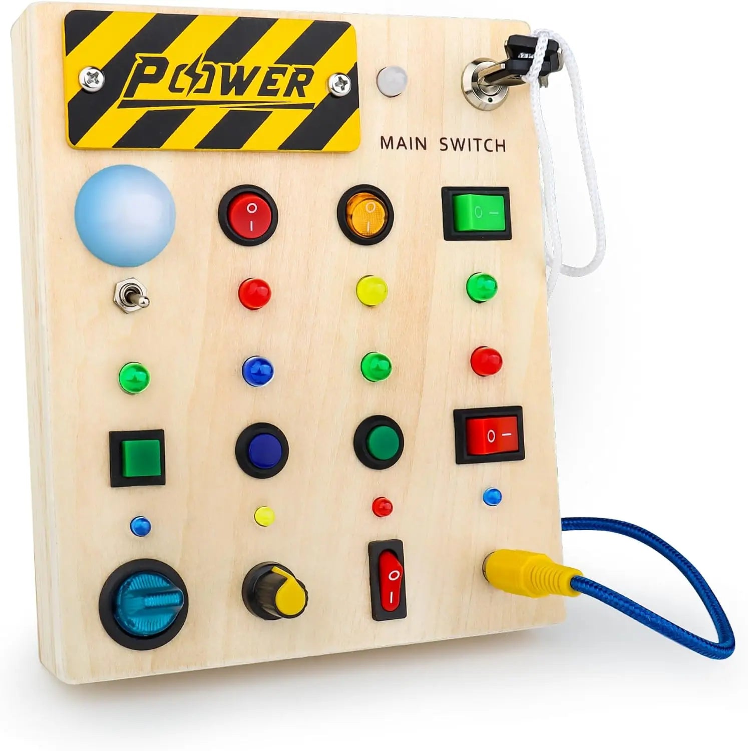 Montessori criança brinquedos bebê de madeira ocupado placa sensorial brinquedos com interruptor luz placa controle atividades motoras finas brinquedos para crianças