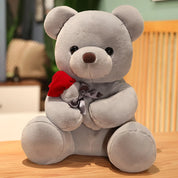 Urso de Pelúcia com Rosa - Presente Encantador e Aconchegante