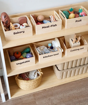 Conjunto de Comida de Madeira para Crianças Brinquedo Educativo