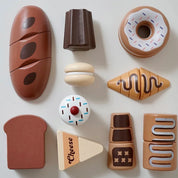 Conjunto de Comida de Madeira para Crianças Brinquedo Educativo