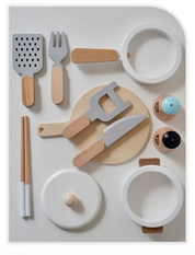 Conjunto de Comida de Madeira para Crianças Brinquedo Educativo