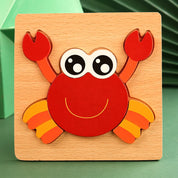 Quebra-Cabeça 3D de Madeira Animais Montessori