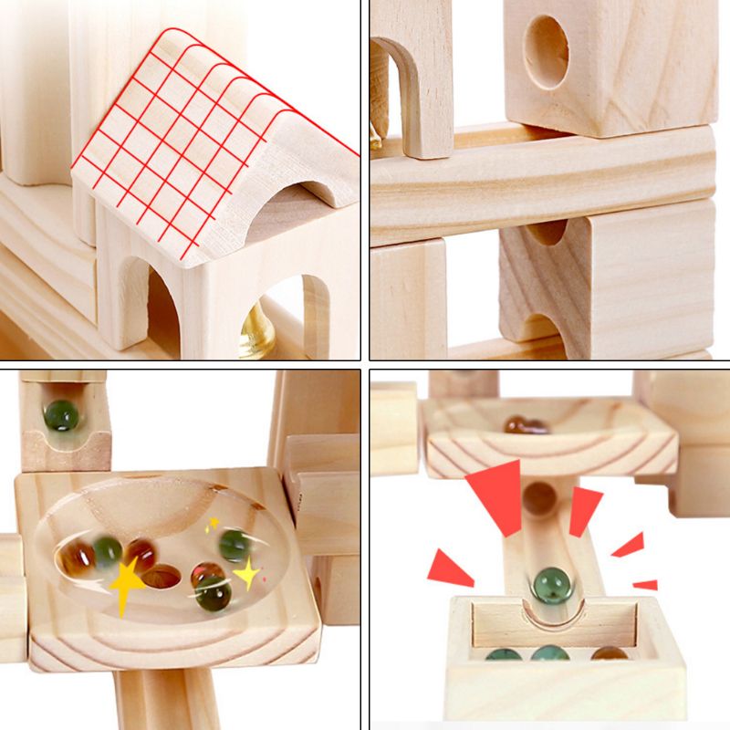 Brinquedo Infantil de Montagem Labirinto de Madeira - 60 Peças