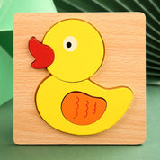 Quebra-Cabeça 3D de Madeira Animais Montessori