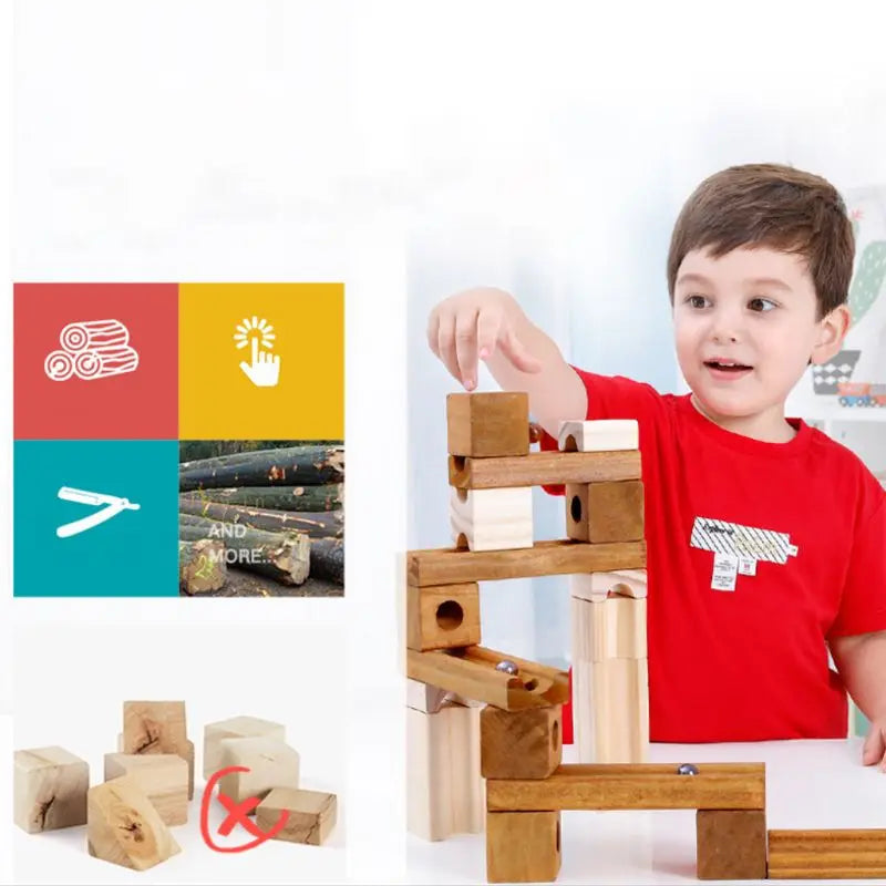 Brinquedo Infantil de Montagem Labirinto de Madeira - 60 Peças