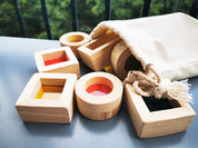 Brinquedo Blocos de Espelho Arco-Íris Montessori em Madeira