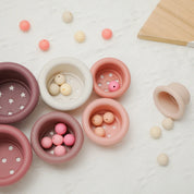 1 conjunto de silicone copos de empilhamento montessori brinquedos para crianças blocos empilhador brinquedos educativos precoce brinquedos de banho do bebê ins estilo banheira brinquedo