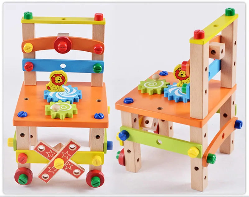 Cadeira Montessori de Montagem Várias Opções em Madeira para Crianças