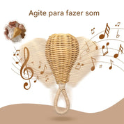 Chocalho Sensorial de Rattan para Bebês - Feito à Mão