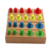 Blocos de Encaixe Montessori com Pinos Coloridos