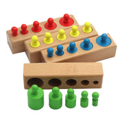 Blocos de Encaixe Montessori com Pinos Coloridos