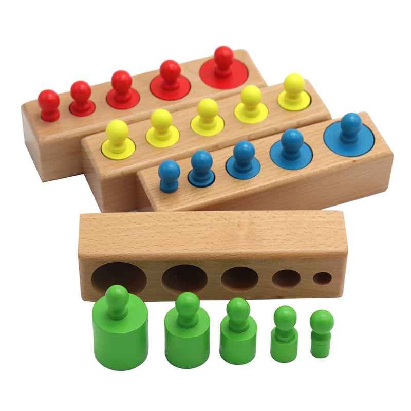 Blocos de Encaixe Montessori com Pinos Coloridos