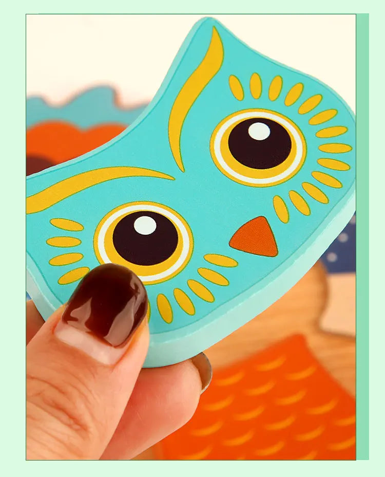 Quebra-Cabeça 3D de Madeira Animais Montessori