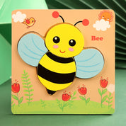 Quebra-Cabeça 3D de Madeira Animais Montessori