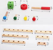 Kit de Construção Montessori de Madeira - Aprendizado Criativo