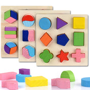 Formas geométricas de madeira montessori quebra-cabeça classificação tijolos matemática aprendizagem pré-escolar jogo educativo brinquedos da criança do bebê para crianças