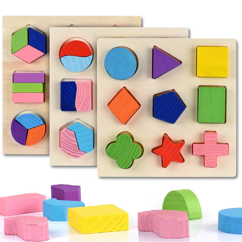 Formas geométricas de madeira montessori quebra-cabeça classificação tijolos matemática aprendizagem pré-escolar jogo educativo brinquedos da criança do bebê para crianças
