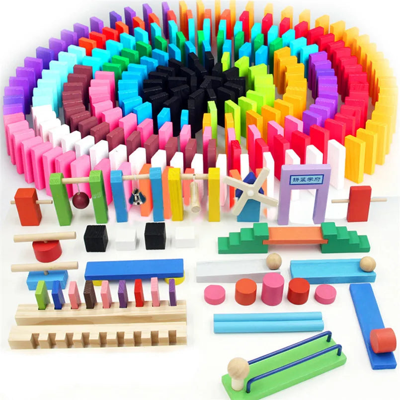 Blocos de Dominó Montessori Educativos de Madeira para Crianças
