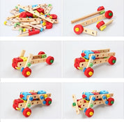 Kit de Construção Montessori de Madeira - Aprendizado Criativo