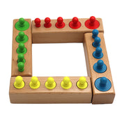 Blocos de Encaixe Montessori com Pinos Coloridos