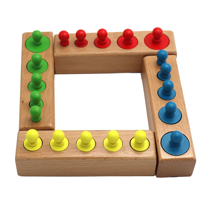 Blocos de Encaixe Montessori com Pinos Coloridos