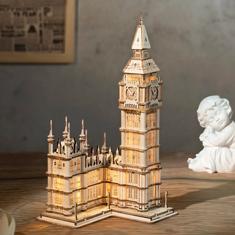 Quebra-Cabeça 3D de Madeira Modelos Torres Famosas