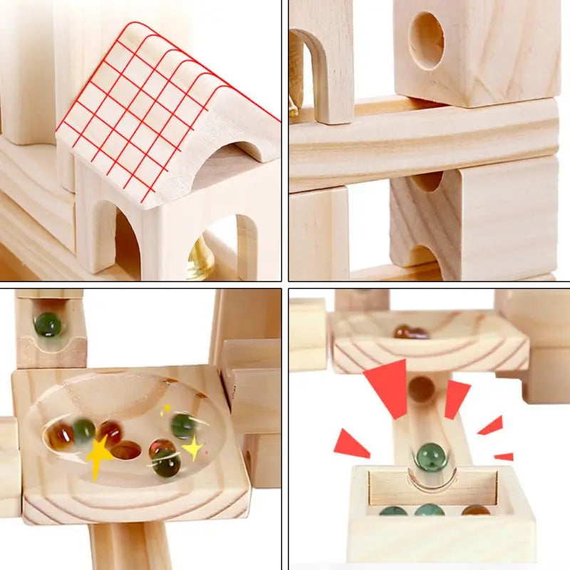 Brinquedo Infantil de Montagem Labirinto de Madeira - 60 Peças