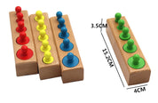 Blocos de Encaixe Montessori com Pinos Coloridos