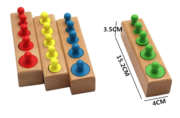 Blocos de Encaixe Montessori com Pinos Coloridos