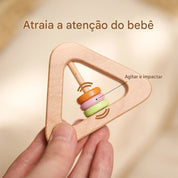 Chocalho Geométrico de Madeira para Bebês