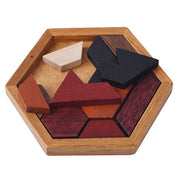 Quebra-Cabeça Infantil Hexagonal de Madeira Montessori