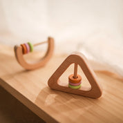 Chocalho Geométrico de Madeira para Bebês