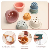 Copos de Empilhamento de Silicone Montessori