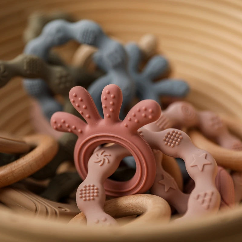 Mordedor de Silicone Montessori para Bebês