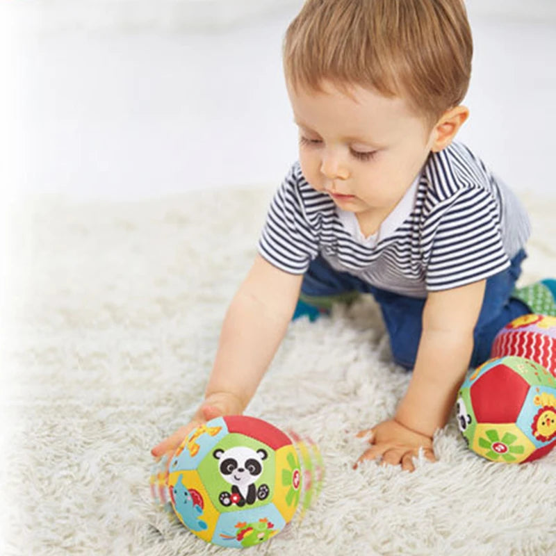 Bola Sensorial Educativa para Bebês com Chocalho