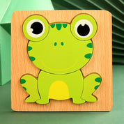 Quebra-Cabeça 3D de Madeira Animais Montessori