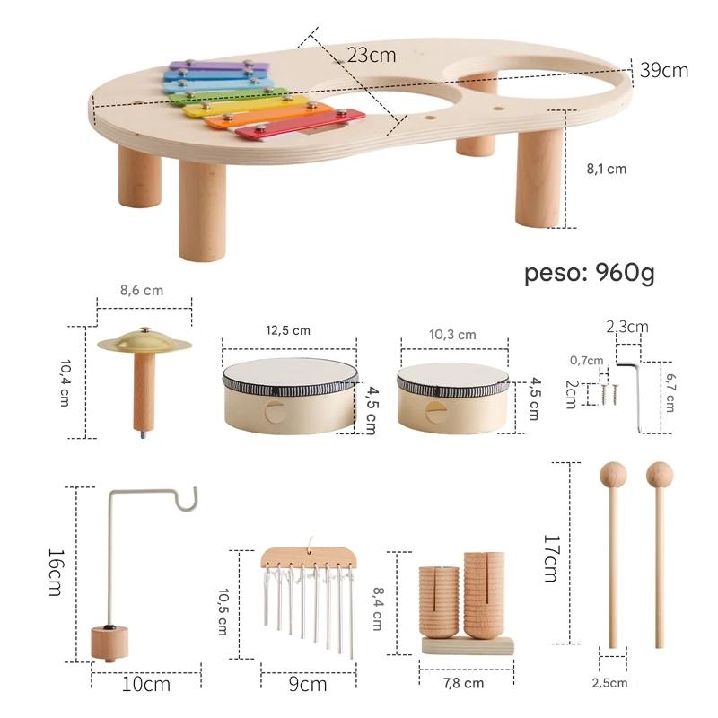 Instrumentos Musicais Montessori de Madeira para Crianças