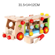 Conjunto de Montagem Montessori de Carros de Madeira