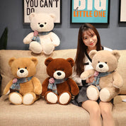 Urso de Pelúcia Clássico Macio com Laço - 35 a 60 cm