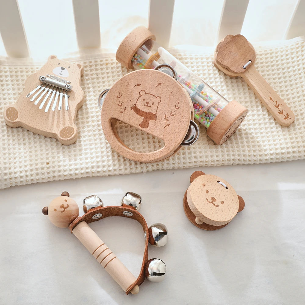 Conjunto Musical Montessori de Madeira para Bebês