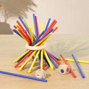 Brinquedo Educativo de Madeira Torre com Varetas Coloridas