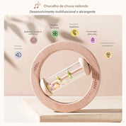 Chocalho Sensorial Montessori Arco-Íris de Madeira