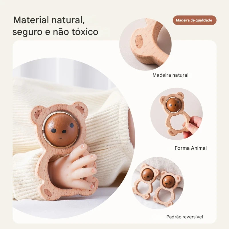 Chocalho de Madeira Urso Musical Montessori