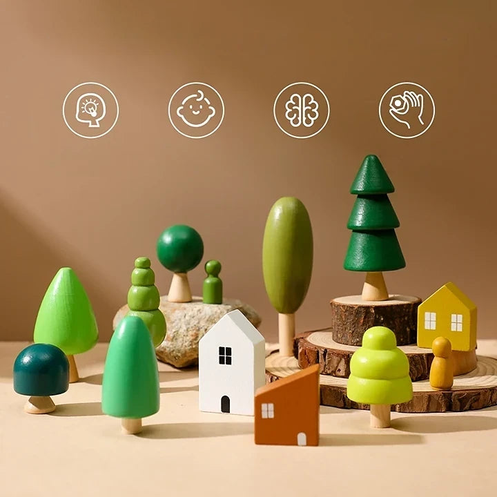 Blocos de Equilíbrio Montessori de Madeira - Estilo Nórdico