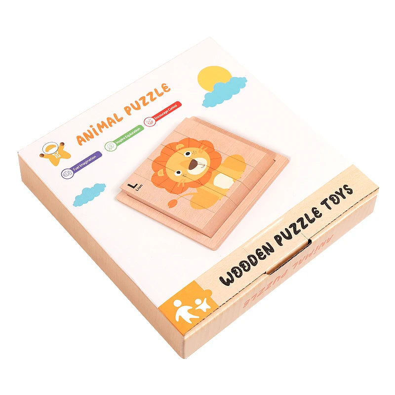 Crianças de madeira animais quebra-cabeça jogo dos desenhos animados tráfego madeira quebra-cabeça brinquedos educativos para crianças presentes educação infantil
