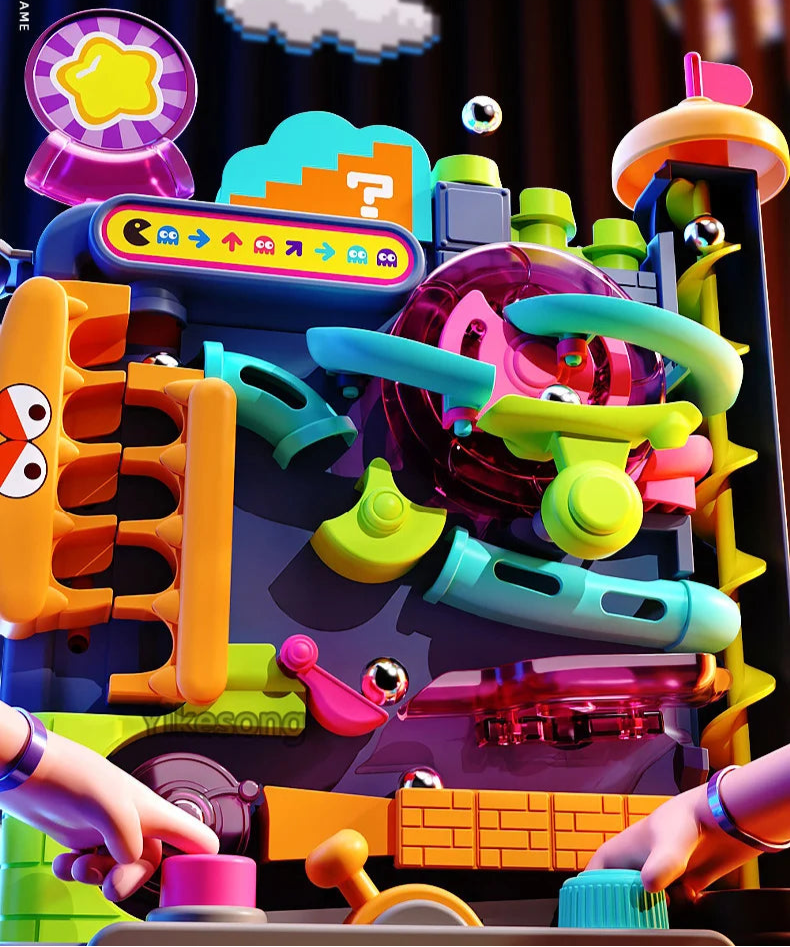 Brinquedo educacional montessori, pista multicamadas, jogo de aventura, trilho, bola de rolamento, modelo interativo, cérebro para crianças