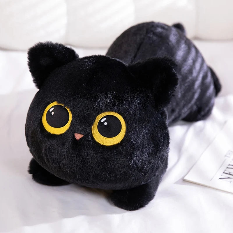 Almofada de Pelúcia Gato Preto Kawaii - Conforto e Charme