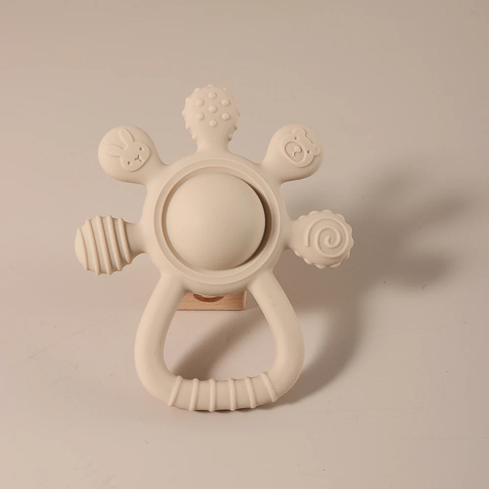 Mordedor Silicone Palm Chocalho para Bebês